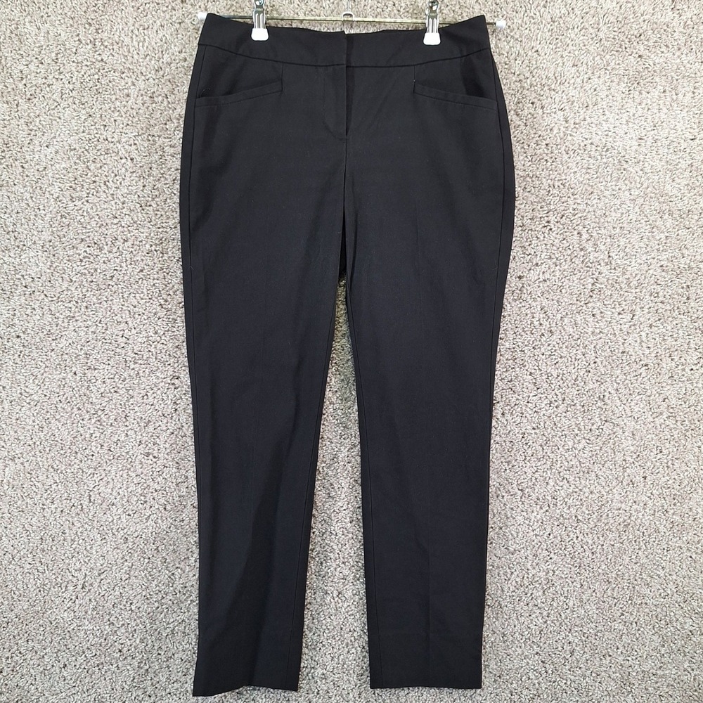 Halogen Pants Womens 2P (Fits W30xL26) Black Taylor Fit Trousers Career Chic